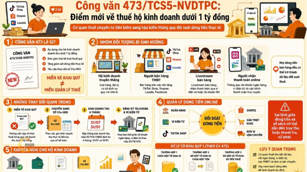 Điểm mới về thuế hộ kinh doanh theo Công văn 473/TCS5-NVDTPC