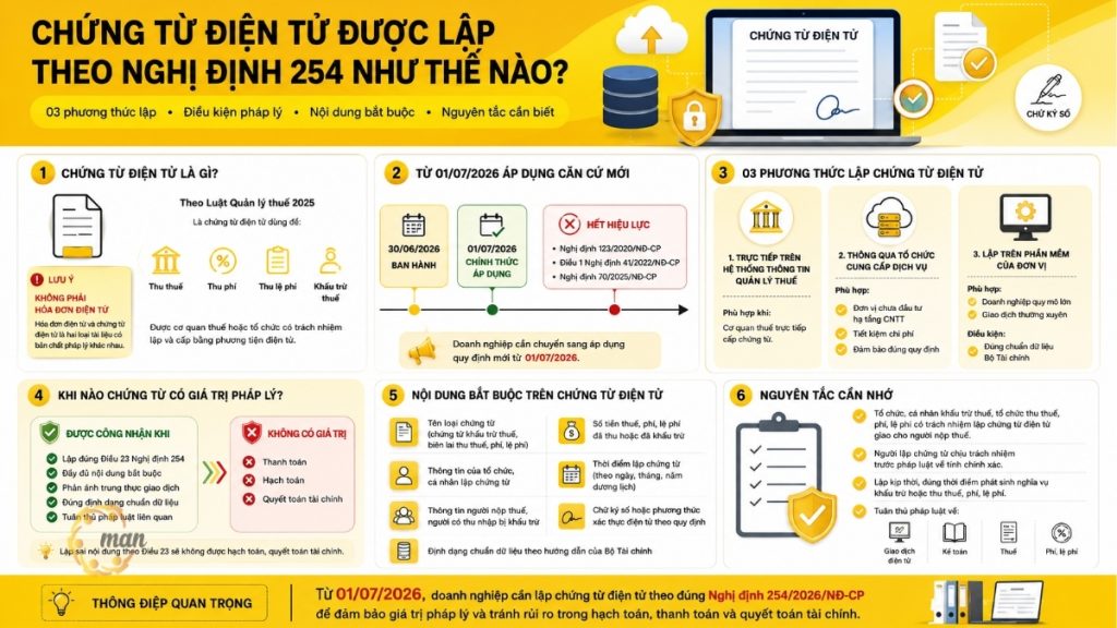 Chứng từ điện tử được lập theo Nghị định 254