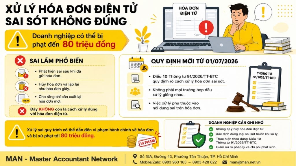 Xử lý hóa đơn điện tử sai sót không đúng doanh nghiệp có thể bị phạt tới 80 triệu